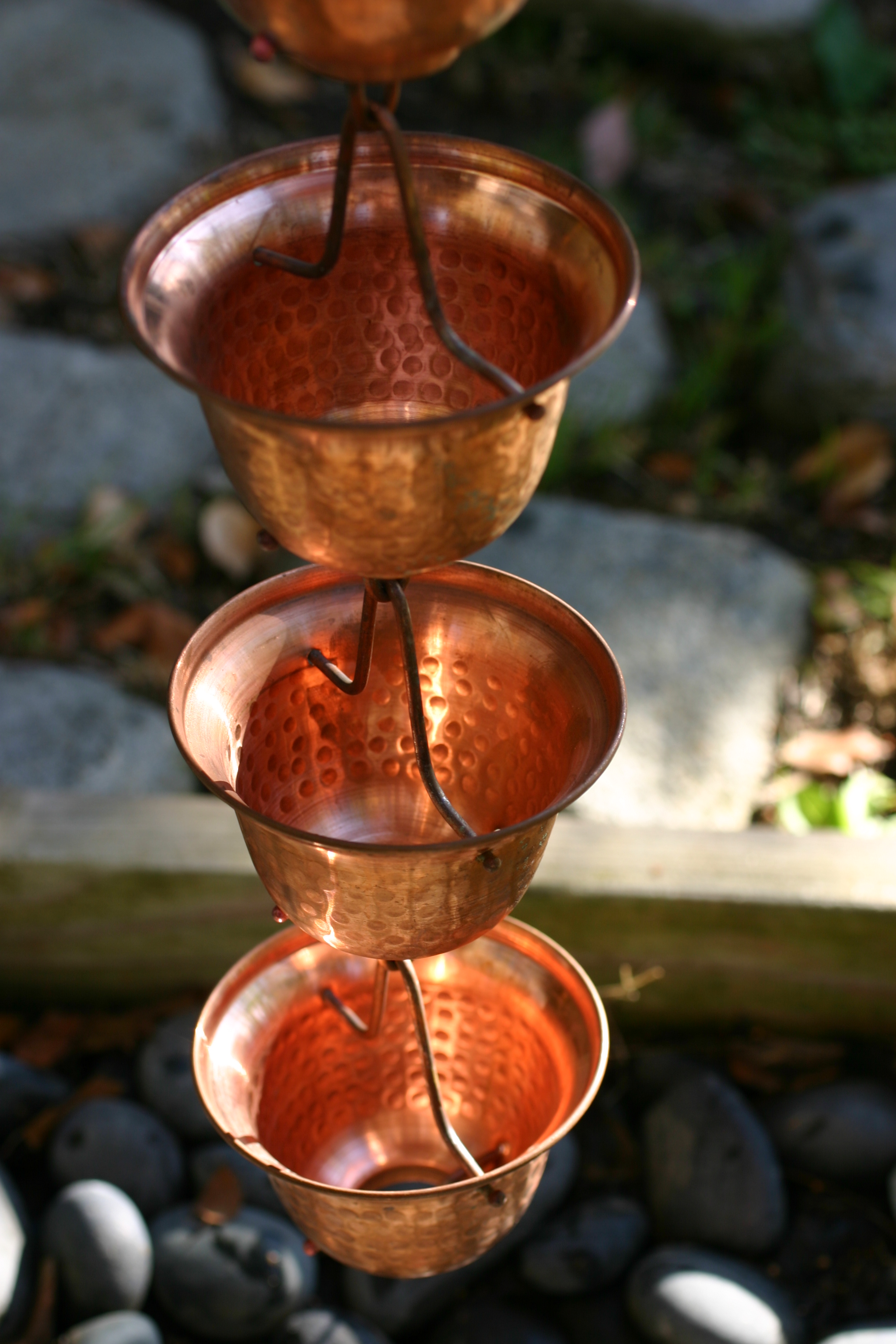 Copper Bells Rain Chain 22.37 a foot in Spokane WA Raindrop Raingutters